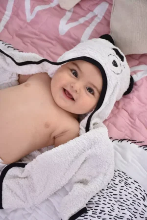 BATA TOALLA PANDA BEBE