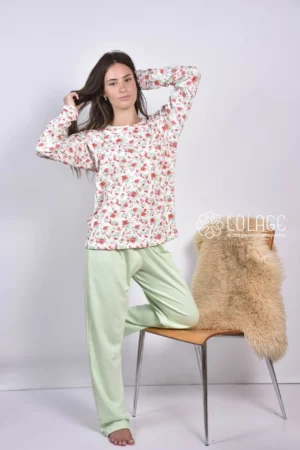 Sra Casaca Interlock Estamp Flores