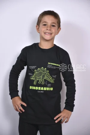 Pijama Interlock Liso C/Es Dino